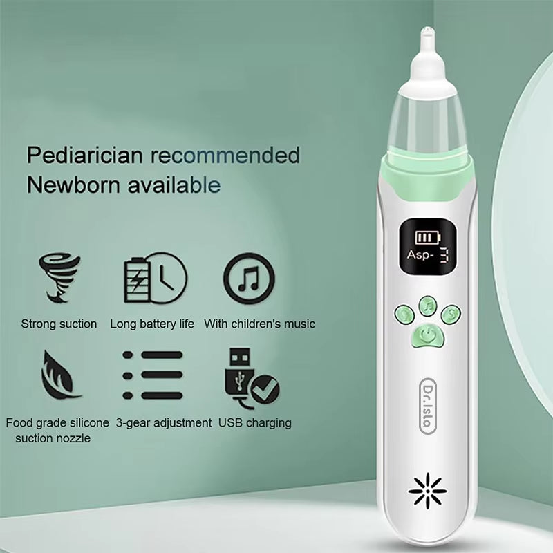 MAMIJOY Electric Baby Nasal Absorber Mucus Nose Suction Cleaner Silent Baby Obstruction Rhinitis Cleaner with Music U90