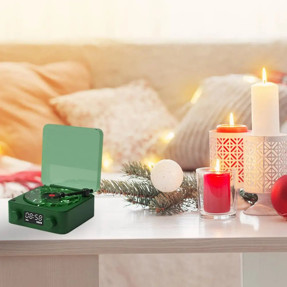 Vinyl Record Player Wireless Retro Sleep Aid Speaker Noise Music White Center Lights Christmas Bluetooth Style with G6B6